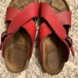 Birkenstock red sandals